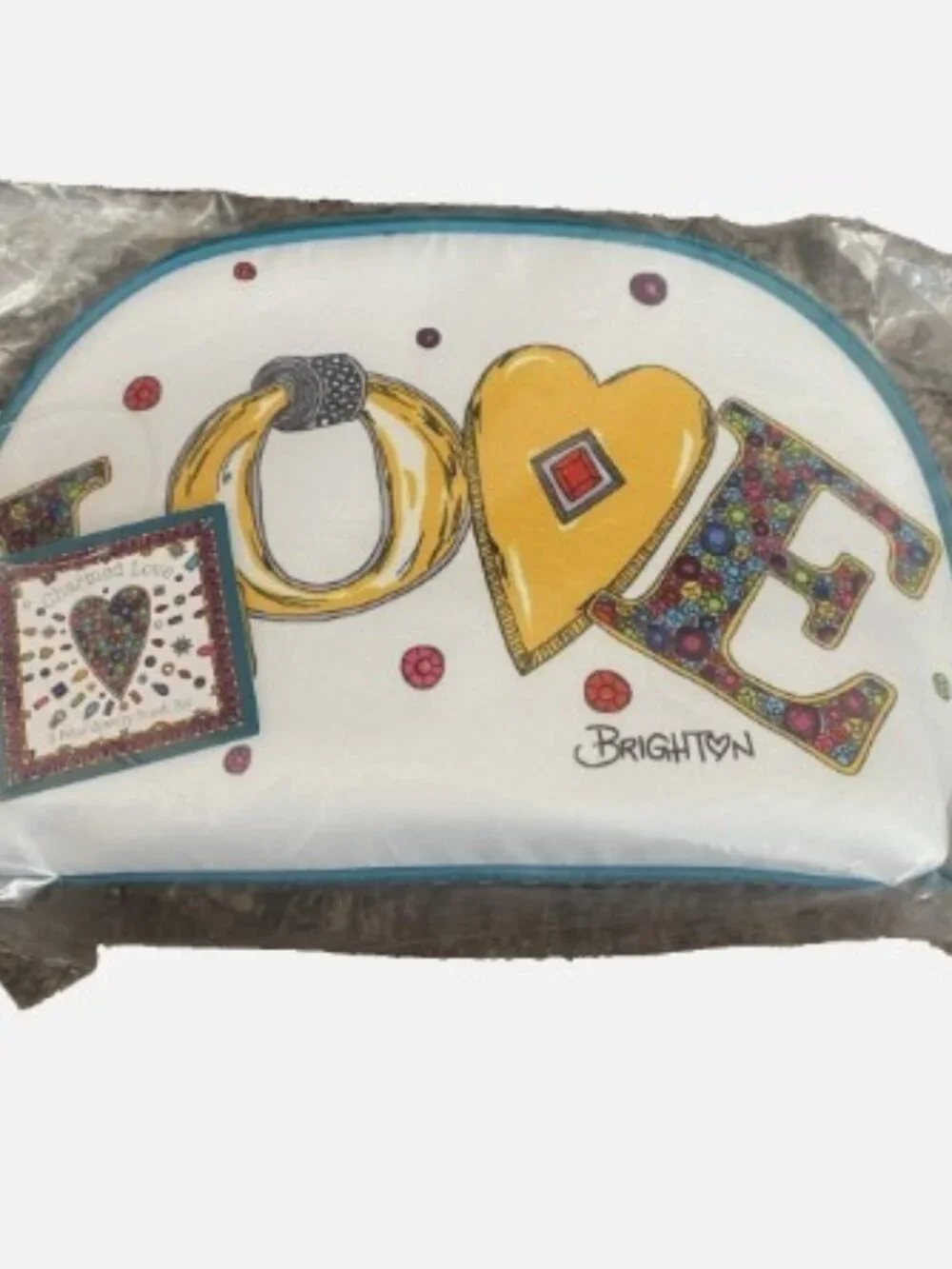 NWT BRIGHTON Charmed LOVE 2 Piece Cosmetic Bags Set with Zippers
